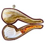 Meerschaum Pipe- Native American Small case
