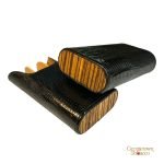 Brizard & Co. Standard Cigar Case - Lizard Black and Zebrawood
