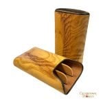 Brizard & Co. Gordo Cigar Case - Olive Wood and Leather