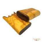 Brizard & Co. Gordo Cigar Case - Olive Wood and Leather