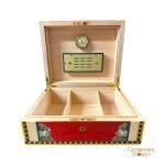 Elie Bleu Flor de Alba Humidor for "75" Cigars- Red