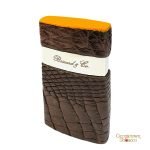 Brizard & Co. Venezia Lighter - Caiman Tobacco and Orange Leather