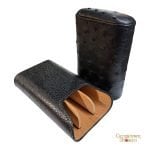 Brizard & Co. Gordo Cigar Case- Black Ostrich