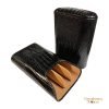 Brizard & Co. Gordo Cigar Case- Lizard Black Leather