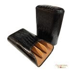 Brizard & Co. Gordo Cigar Case- Lizard Black Leather