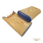 Brizard & Co. Gordo Cigar Case- Bleached Oak and Blue Leather - Image 2