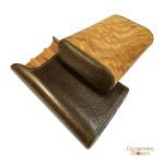 Brizard & Co. Cigar Case II- Olive Wood and Olive Leather - Image 2