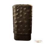 Brizard & Co. Gordo Cigar Case- Black Ostrich