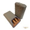 Brizard & Co. Gordo Cigar Case- Gray Ostrich and Blue
