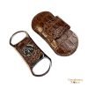 Brizard & Co "V" Cutter - Croc Tobacco Leather