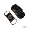 Brizard & Co. "V" Cutter - Croc Black Leather