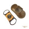Brizard & Co. "V" Cutter - Olive Wood and Olive Leather