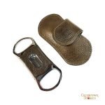 Brizard & Co. "V" Cutter - Olive Wood and Olive Leather