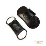Brizard & Co. "V" Cutter - Rosewood and Black Leather