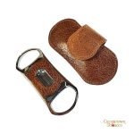 Brizard & Co. "V" Cutter - Walnut and Antique Saddle Leather