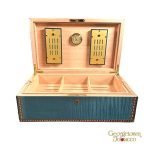 Elie Bleu Medals Humidor for "120" Cigars- Blue