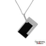 S.T. Dupont Lighter- Lighter Necklace- Black and Chrome
